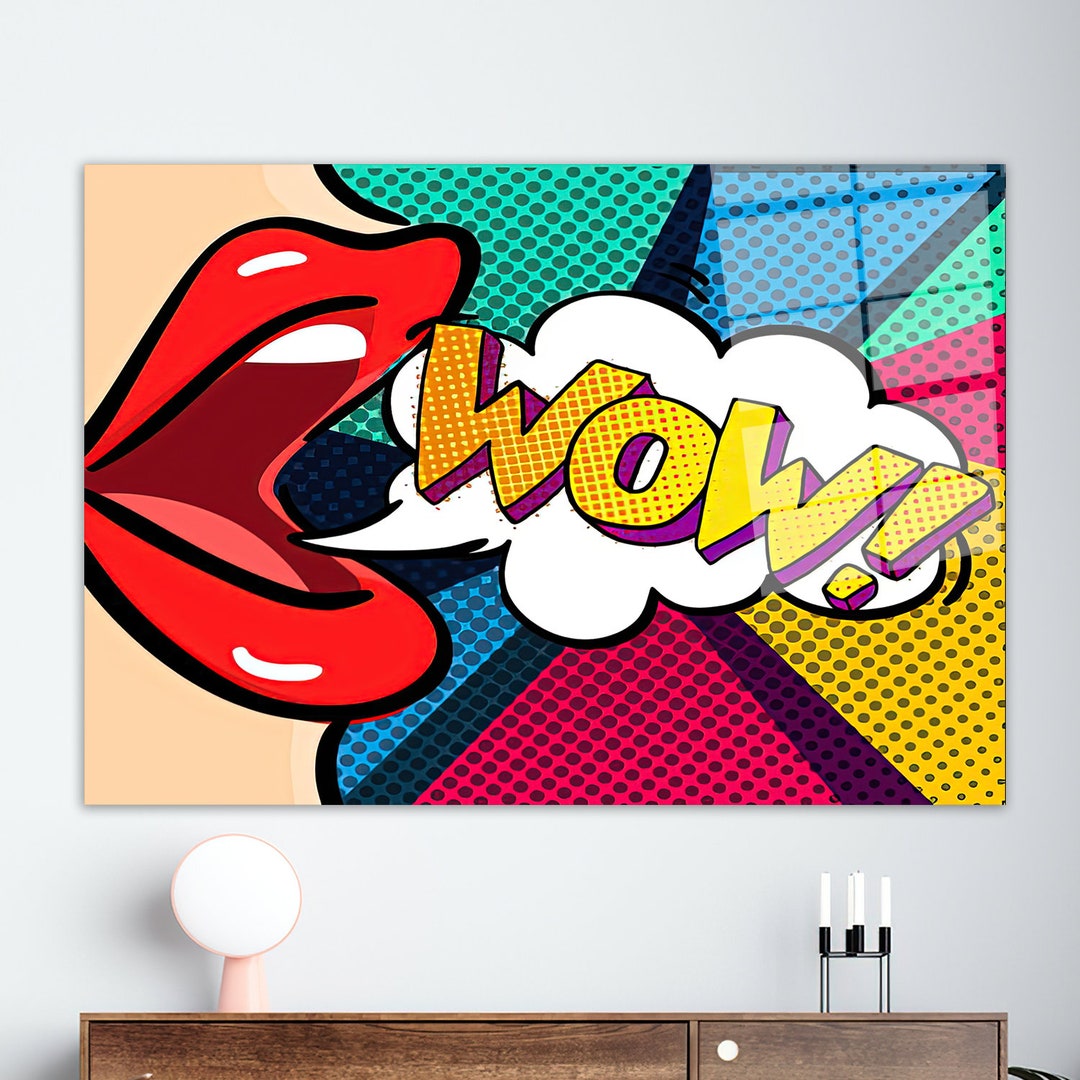 Wall Art, Glass Printing, Glass Wall Decor, Fashion Wall Decor, Red Lip
