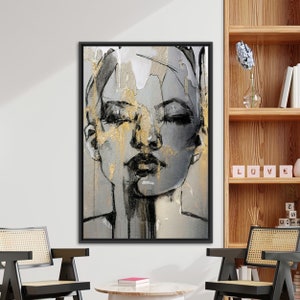 Wall Decor Canvas Print 3D Wall Art Abstract Woman Face - Etsy