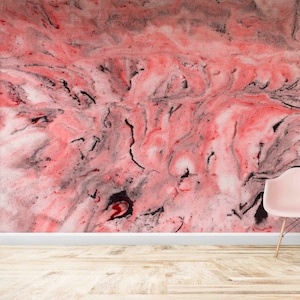 Contemporary Mural,Abstract Mural,Modern Wall Paper,Modern Wall Print,Paper Wall ArtBright Wall Paper,Red And Gray Wall Paper,