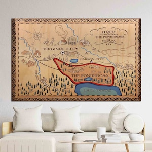Regalos personalizados, arte de pared de sala de estar, póster de mapa antiguo, mejor regalo de lienzo de película, mejor mapa de película, regalo de lienzo, arte de pared de mapa de película,
