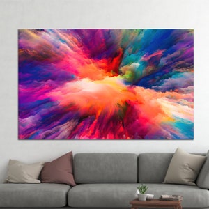 Canvas, Canvas Decor, Canvas Art, Abstract Color Artwork, Luxurious 3D Canvas, Colorful Cloud 3D Canvas, Contemporary Art Canvas,