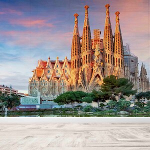 Ansicht Wand Poster,Papier WandkunstIndividuelle Tapete,Wandbild abziehen und aufkleben,Barcelona Stadtbild Wand Poster,UNESCO Wand Druck,