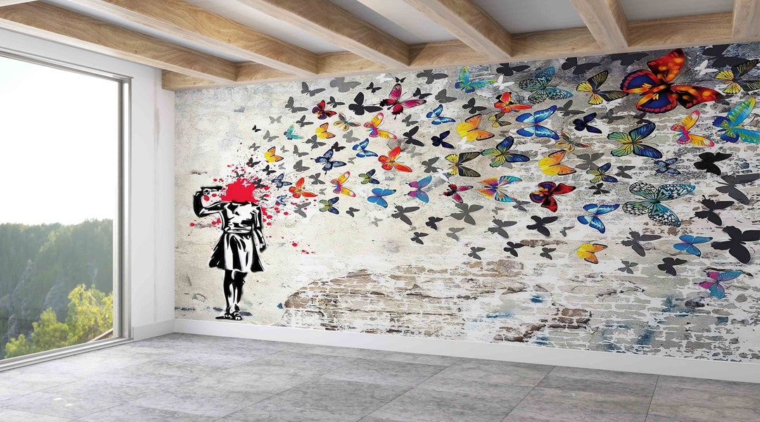 3d Wall Paper,banksy Head Shot Wall Poster,custom Wall Paper 