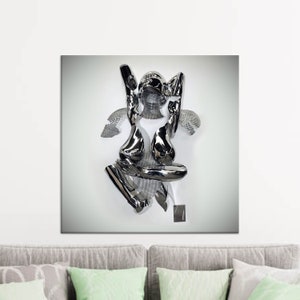 Canvas Gift, Wall Decor, Wall Art Canvas, 3d Silver Couple Wall Art, 3d Couple Printed, Sexy Couple Poster, Eroctic Canvas Art,