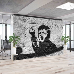 Papel de pared moderno, papel de pared personalizado, lienzo de Banksy Bad Boy, papel de pared Peel and Stick, papel de pared Banksy, póster de pared de calle,
