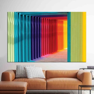 Hypnotic Wall Art, Custom Canvas, Wall Decor, Colorful 3d Effect, Canvas Wall Art, Colorful Canvas Decor, Ootical Illusion Art Canvas,