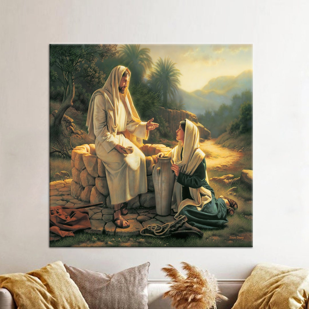 Jesus and Samaritan Woman Canvas Print: Spiritual Home Decor - Etsy
