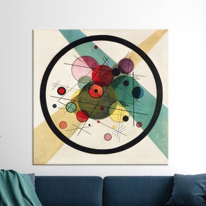 Kandinsky Circles Canvas Art: Abstract Reproduction Poster