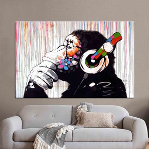 Canvas Art, Wall Art Canvas, Printed Canvas Art, Monkey Canvas, Framed Canvas, Rolled Canvas, Gold Framed Canvas, White Framed Canvas,