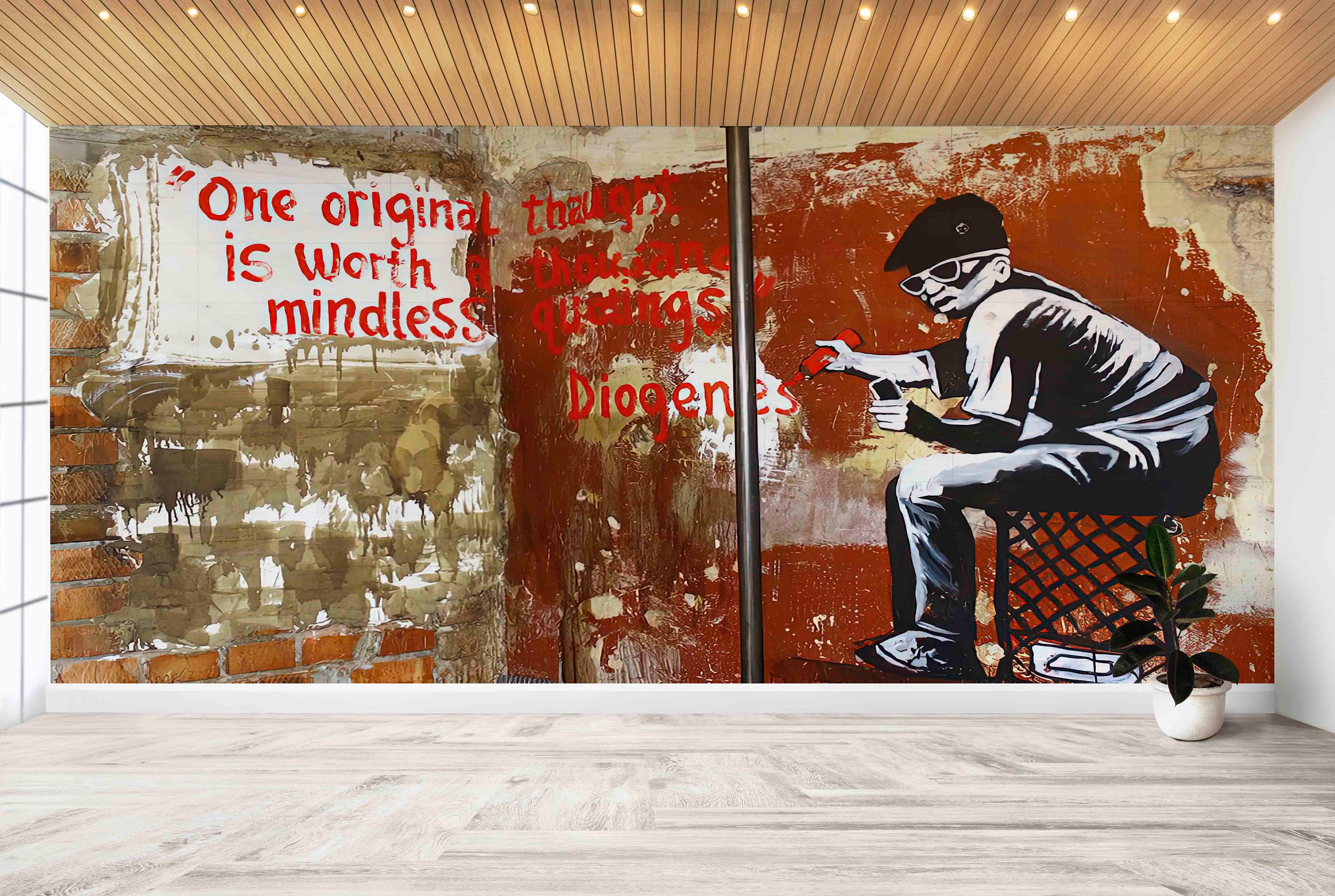 Banksy One Original Thought,graffiti Wall Poster,bright Wall