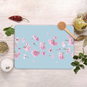 Flower Pattern Cutting Board, Pink Flower Cutting Board, Modern Chopping Board, Flower Serving Board, Cutting Board, Cheese Serving Board,