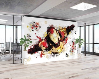 Iron Man Wall Mural: Modern Kids Room Decor, Peel & Stick Wallpaper