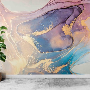 Mural de pared moderno, papel de pared brillante, papel de pared personalizado, papel de pared moderno, póster de pared de mármol rosa, papel de pared de mármol de tonos suaves,