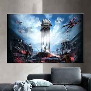 Canvas Print, Canvas Wall Art, 3D Wall Art, Star Wars Walker, Boy Room Art, Modern Canvas Art, Movie 3D Canvas,