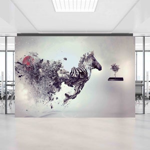 Surrealist Horse Wallpaper: Peel and Stick Wall Art