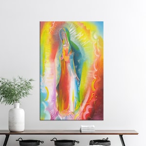 Wall Decor, Wall Art Canvas, Wall Art, Our Lady Of Guadalupe Painting, Immaculate Mary Artwork, The Virgin Of Guadalupe Canvas Print,