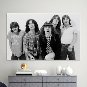 Large Wall Art, Canvas, 3D Canvas, ACDC Photo Shoot, ACDC Photo Shoot Art Canvas, Music Lovers Canvas Print, Angus Young Printed,