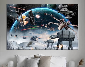 スター・ウォーズ 宇宙戦闘キャンバスアート：映画の壁飾り - Etsy 日本