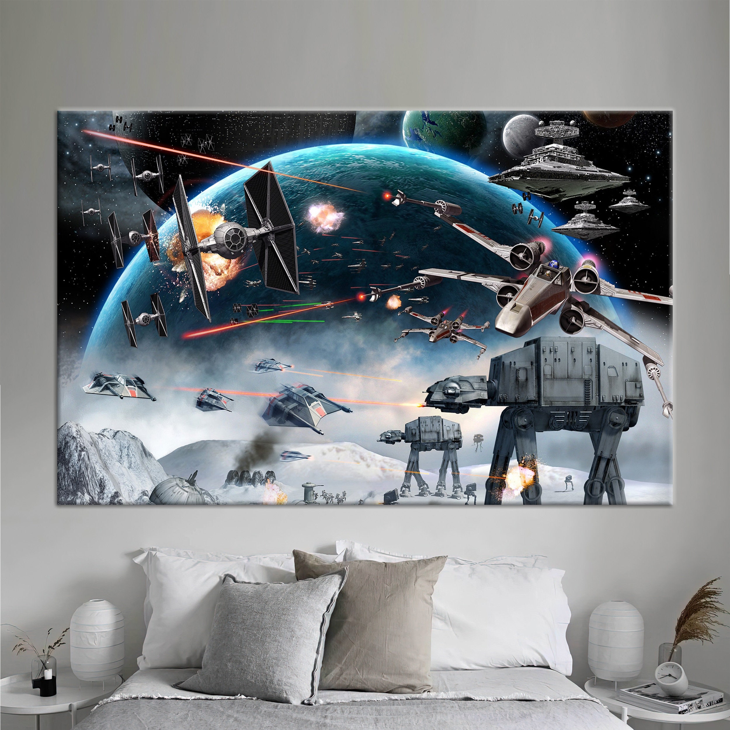 スター・ウォーズ 宇宙戦闘キャンバスアート：映画の壁飾り - Etsy 日本