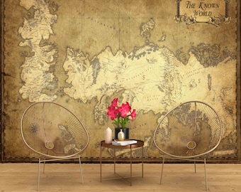 Westeros Map Wallpaper: Self Adhesive Accent Wall Decor
