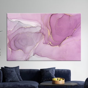 Leinwand Dekor, Wand Kunst Leinwand, 3D Leinwand, Gold Poster, Rosa Marmor Leinwand Dekor, Abstrakte Leinwand Dekor, Rosa Wand Dekor,