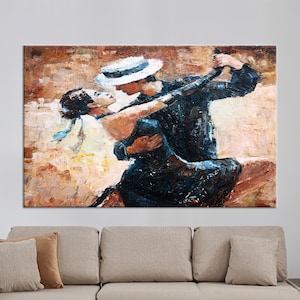 Regalo de lienzo, Decoración del hogar de lienzo, Arte de pared 3D, Lienzo 3D moderno, Obras de arte abstractas, Póster de lienzo de pareja, Arte de pared de tango,