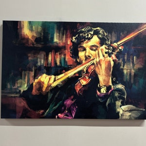 Canvas Art, Canvas Decor, Wall Decor, Modern Canvas Decor, Men Violins Canvas Art, Violin Canvas, Sherlock Holmes Wall Art,