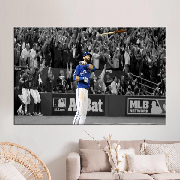 3D Wall Art, Canvas Print, Canvas Wall Art, Jose Bautista, Baseball Canvas Decor, Toronto Blue Jays Canvas Art, Baseball Players Canvas Art,
