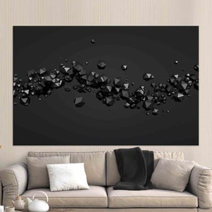 Living Room Wall Art, Gift for Her, Polygonal Spheres, Polygonal Spheres Canvas Art, Custom Wall Hanging, Abstract Canvas Gift,