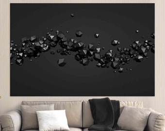 Living Room Wall Art, Gift for Her, Polygonal Spheres, Polygonal Spheres Canvas Art, Custom Wall Hanging, Abstract Canvas Gift,