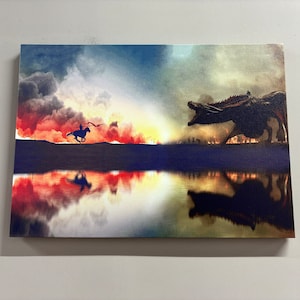 Abstrakte Leinwand, Kunst auf Leinwand, Benutzerdefinierte Leinwand, Game of Thrones Dragon War, Dragon War Art Canvas,