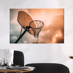 Abstract Basketball Canvas Art: Sports Gift for Boy Room