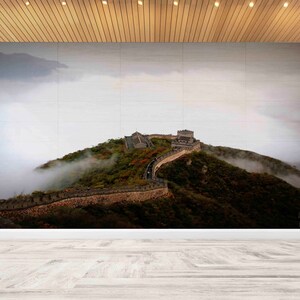 Fog Landscape Wall Decor,3d Wall Paper,Custom Wall Paper,Great Wall of China,Paper Wall ArtMountain Landscape Wallpaper,