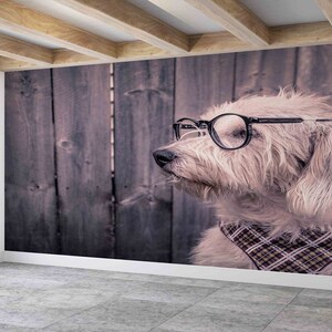 Papel de pared moderno, papel de pared 3d, arte de pared contemporáneo, papel de pared personalizado, impresión de pared de animales encantadores, póster de pared de perrito,