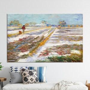 Wall Art Canvas, Large Wall Art, Canvas Home Decor, Landscape with Snow, Landscape with Snow Artwork, Van Gogh Canvas,