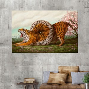 Tier Poster, Loft Wandbehang, 3D Wandkunst, personalisiertes Geschenk für ihn, Surreal Tiger Kunstwerk, surreale Kunst, personalisiertes Geschenk für Papa,