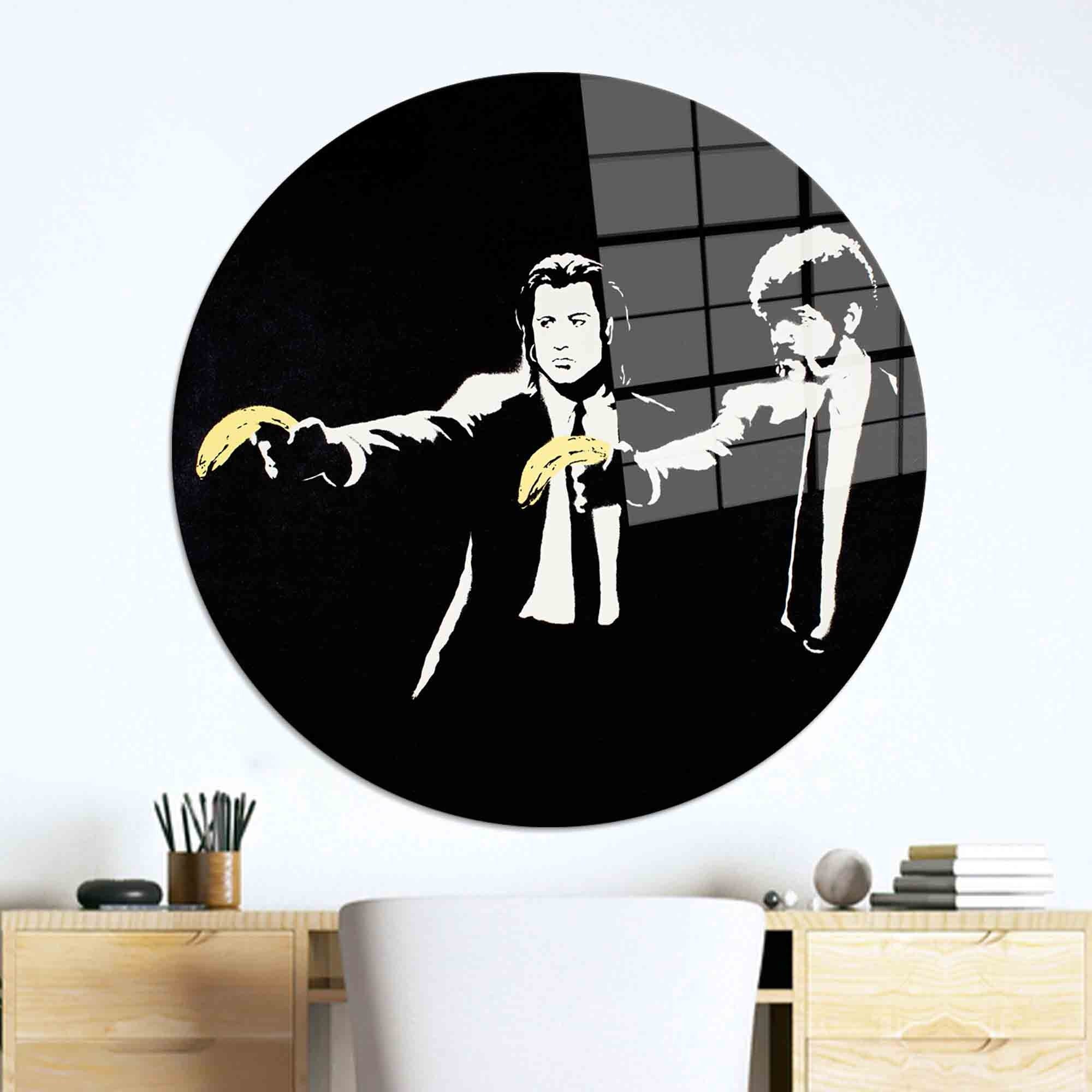 Banksy Pulp Fiction Tempered Glass Wall Art - Etsy