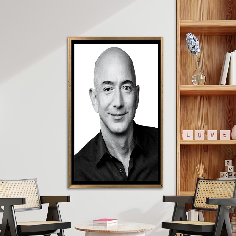 Jeff Bezos Portrait Canvas Wall Art: Celebrity Home Decor - Etsy