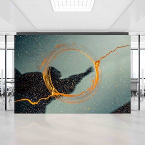Abstract Human Silhouette Wallpaper: Contemporary Wall Art