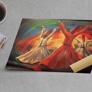 Whirling Dervish Oil Painting Print: Large Canvas Wall Art image 9