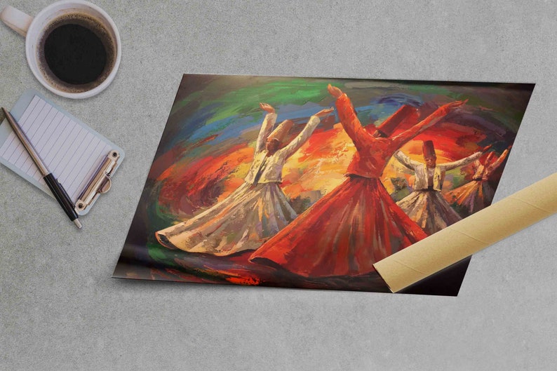 Whirling Dervish Oil Painting Print: Large Canvas Wall Art image 9
