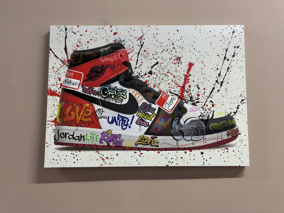 Oversized Wall Art, Jordan Shoe Hype Sneaker, Wall Art Canvas, Custom