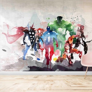 Wall Paper Peel and Stick,Cartoon Wall Paper,Bright Wall Paper,Movie Wall Decor,Paper Wall ArtMarvel Wall Paper,Kids Room Wall Painting,