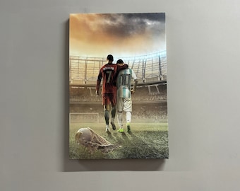 Kunst aan de muur, Canvas Home Decor, Wall Art Canvas, Lionel Messi Cristiano Ronaldo, Motivationeel Canvas, Voetbal Art Canvas,