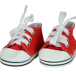 Red Canvas 18 Inch Doll Sneakers