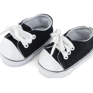 Black Canvas 18 Inch Doll Sneakers