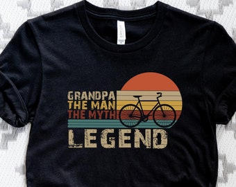 Grandpa Cycling Shirt, Gift for Father's Day, Grandpa The Man The Myth The Cycling Legend Shirt, Grandfather Bicycle Tee