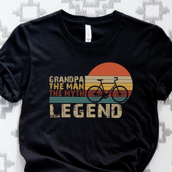 Grandpa Cycling Shirt, Gift for Father's Day, Grandpa The Man The Myth The Cycling Legend Shirt, Grandfather Bicycle Tee