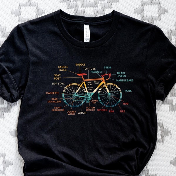 Bicycle Anatomy Shirt, Anatomy Of A Bicycle Shirt, Cycling Shirt, Cyclist Clothes Tee, Gift Bicycle T-Shirt, Biker Shirts, Biking Shirt