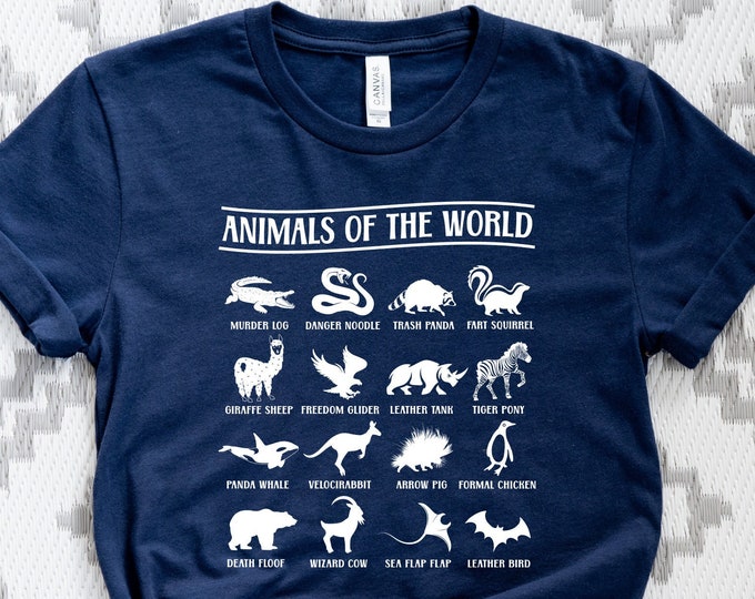 Funny Animal Puns T-Shirt: Animals Of The World Graphic Tee